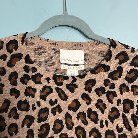 Cynthia Rowley 2-Ply Cashmere Animal Print Sweater - Picture 4 of 7